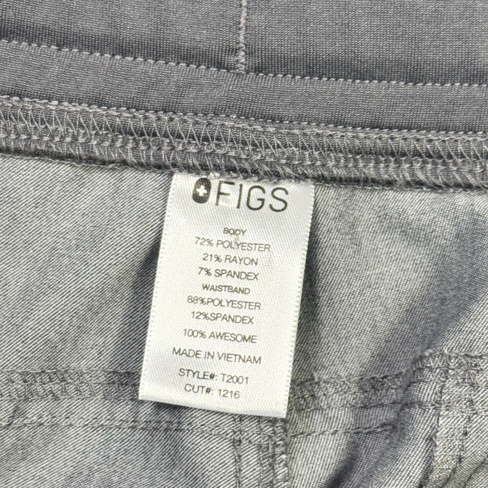 FIGS Scrub Pants Mens XL Gray Technical‎ Collection T2001 Cargo Drawstring